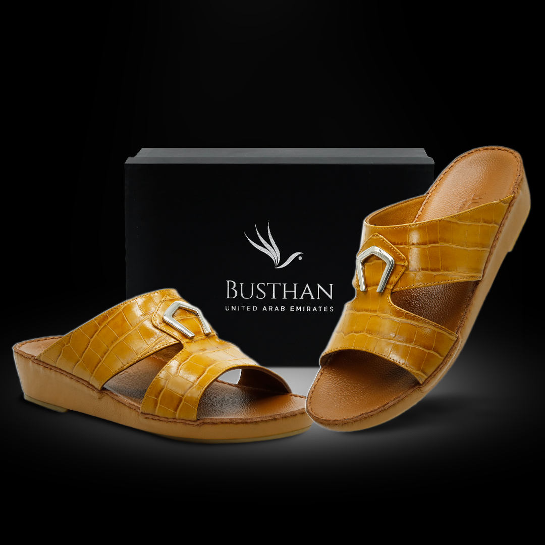 Busthan-03-[H17]-CROCODILE-Pattern-Brown-Tan-Gents-Sandal-40
